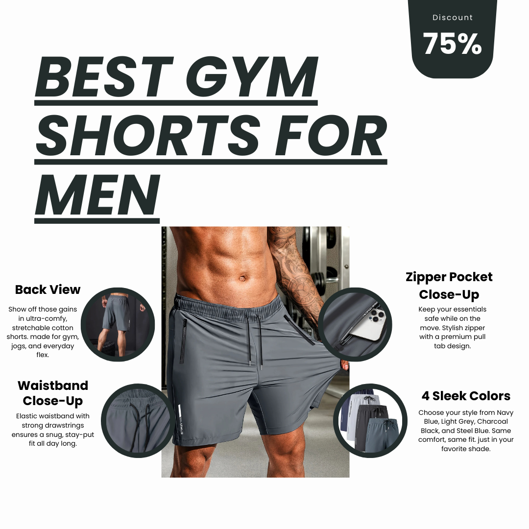 Combo of 4 Men's Stretchable Premium Cotton Shorts for summers ☀️(₹199/piece)