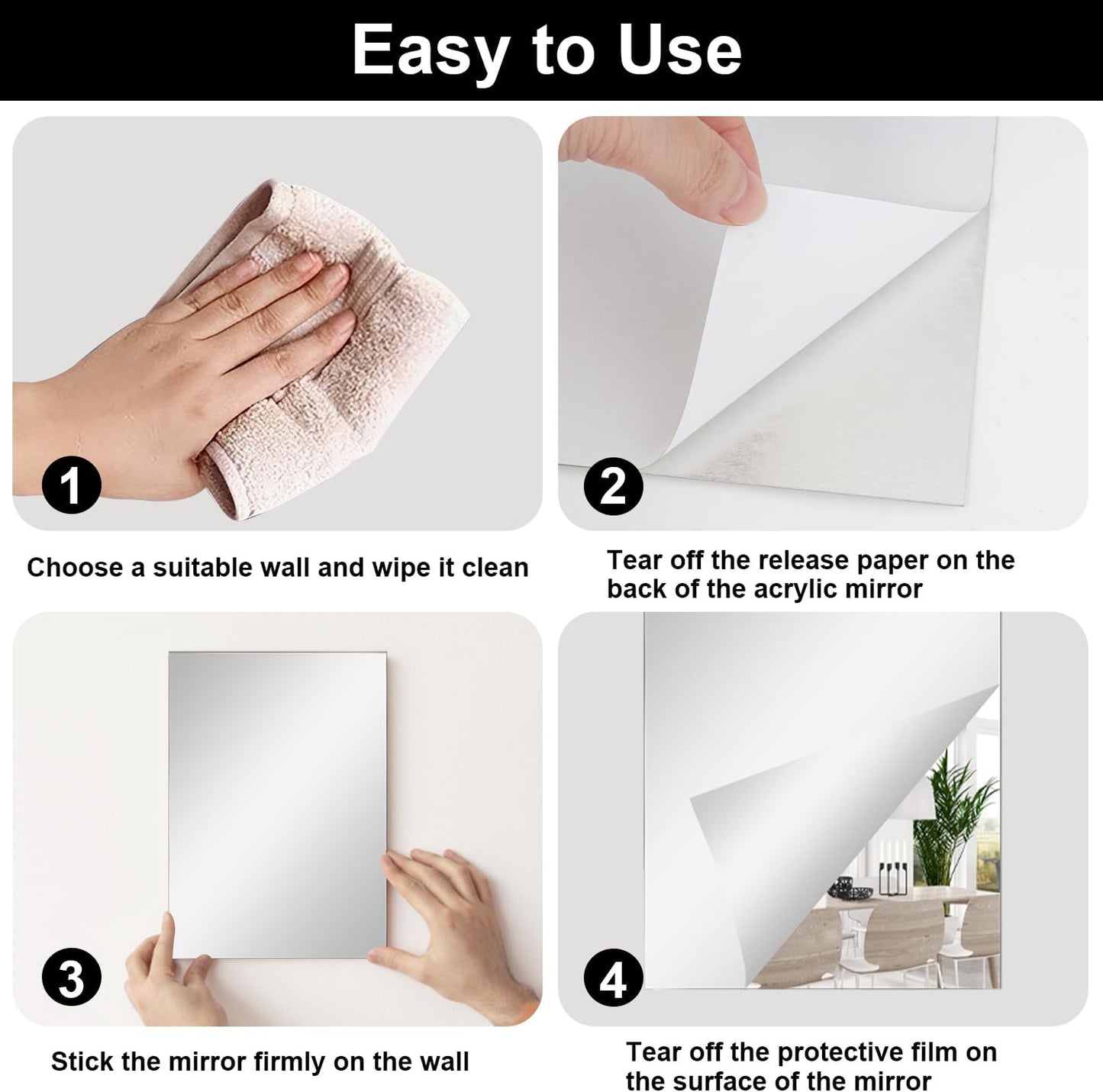 Luxora® - Combo of Oval Shape & Square Shape Mirror (Pack of 2)