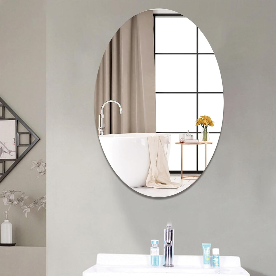 Luxora® - Combo of Oval Shape & Square Shape Mirror (Pack of 2)