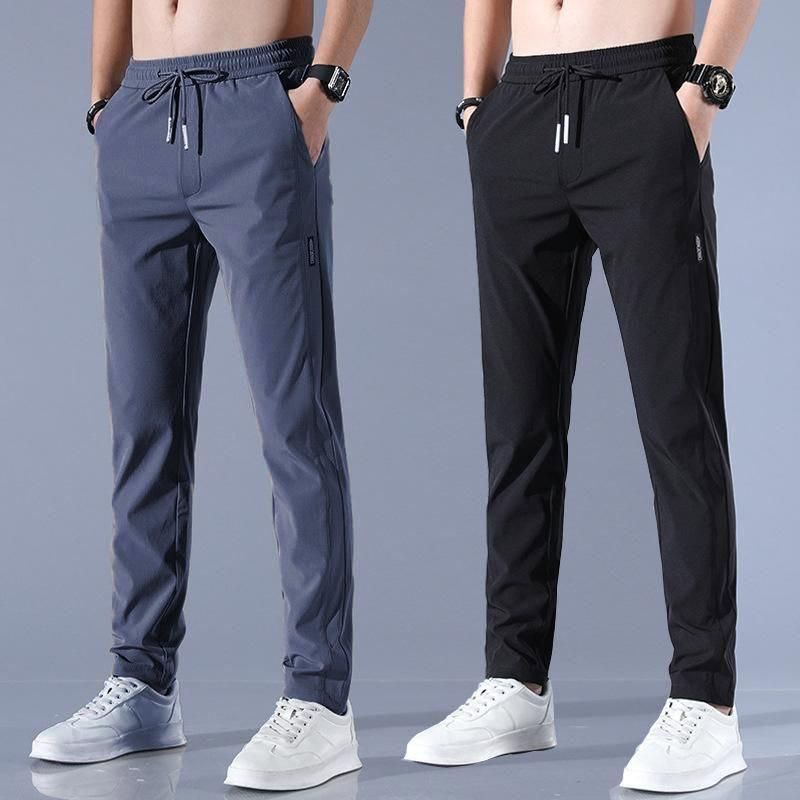 Premium Men's High Stretch Skinny Lycra Pants (Black + Grey) (Buy 1 Get 1 Free)