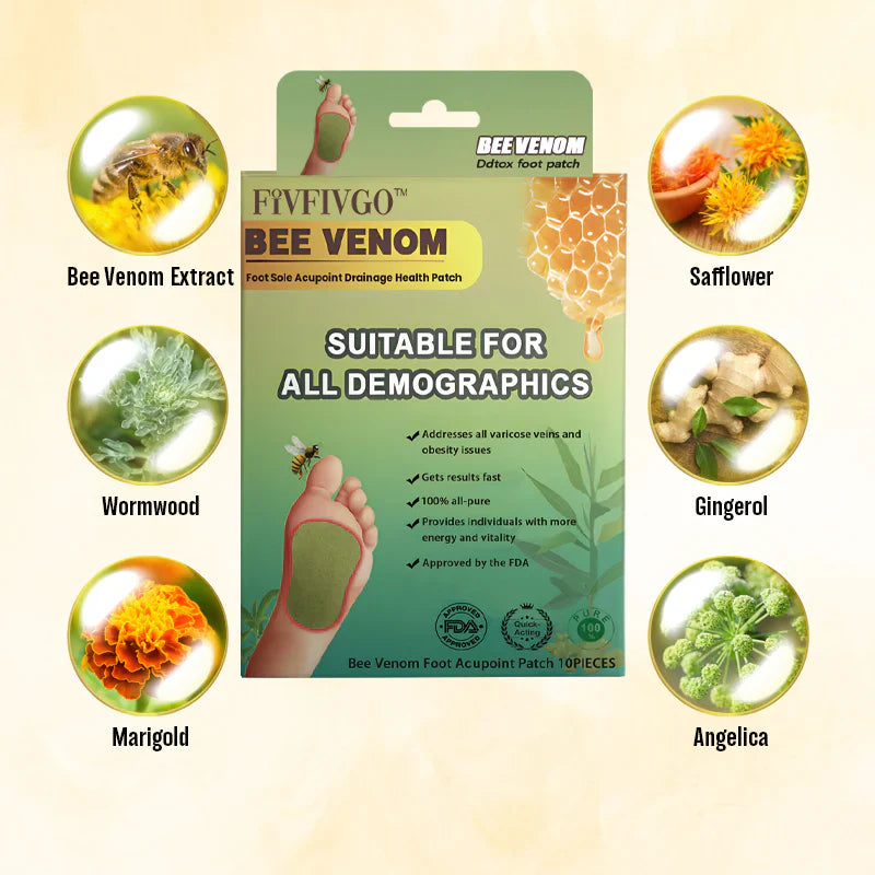 LymphTox Bee Venom Foot Patches (Set of 60 Patches)