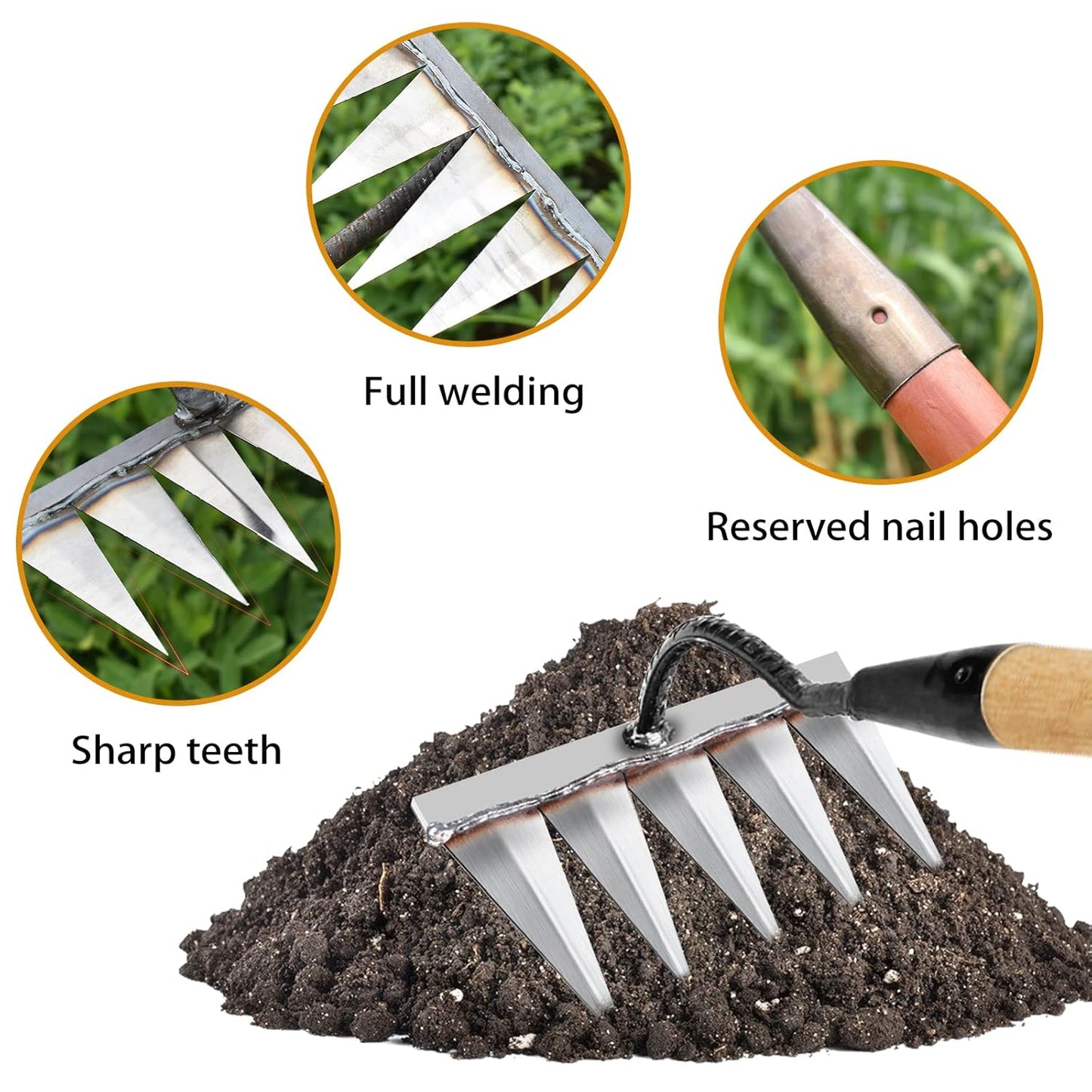 WeedRaptor® 5X - Carbon Steel Garden Weeding Rake