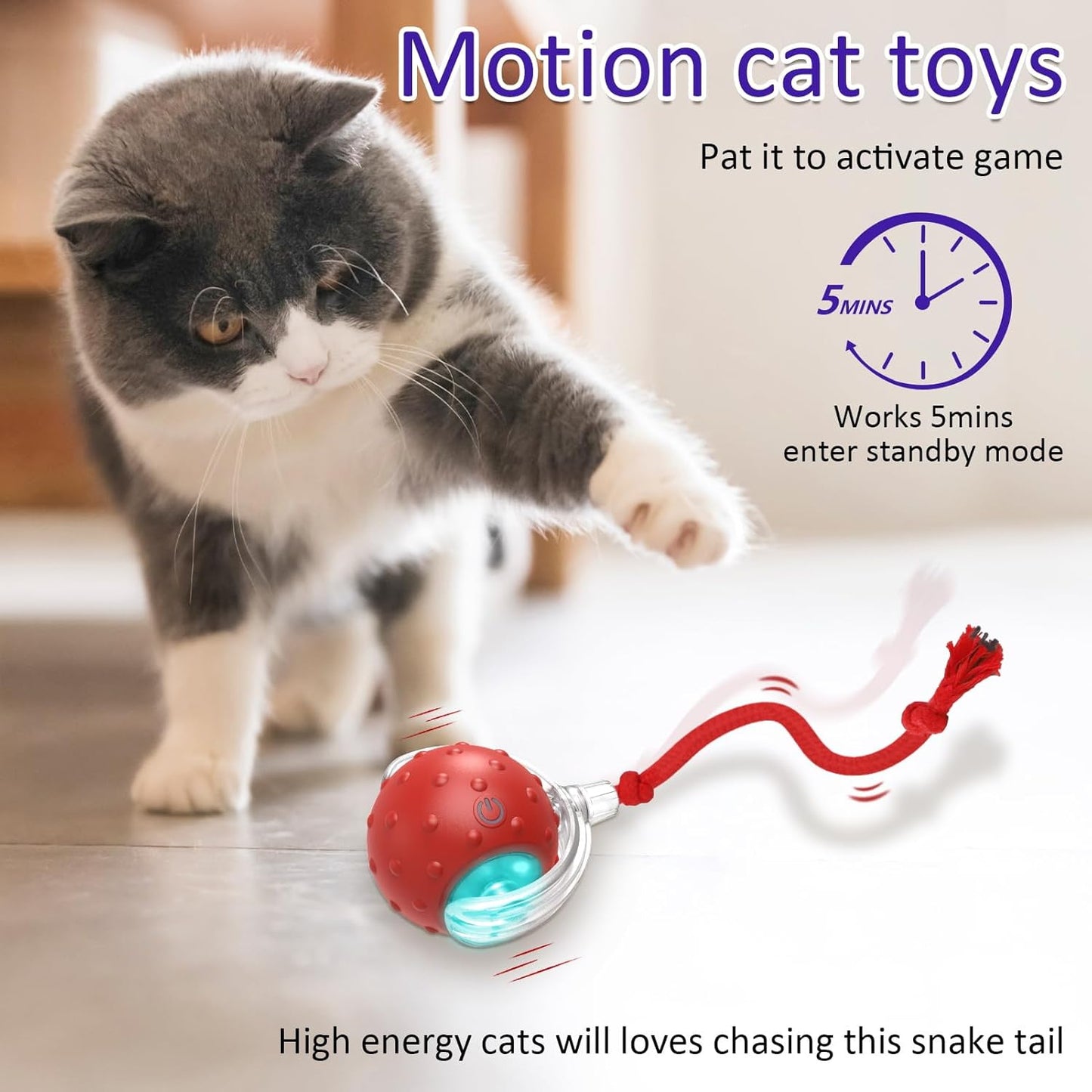 MagicBall® Touch-Activated Cat Toy Ball – Rolls Automatically to Keep Cats Engaged