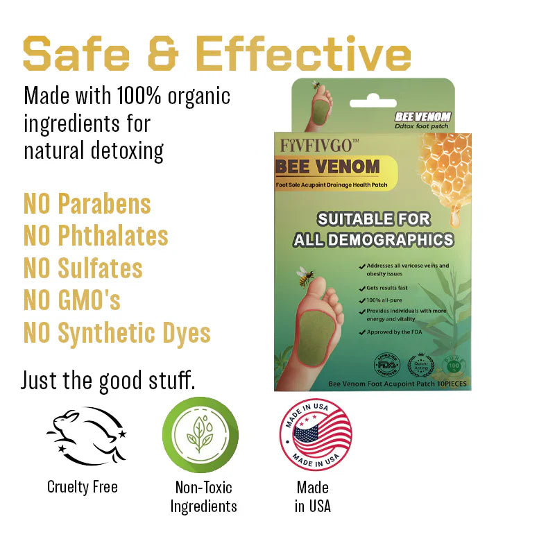 LymphTox Bee Venom Foot Patches (Set of 60 Patches)