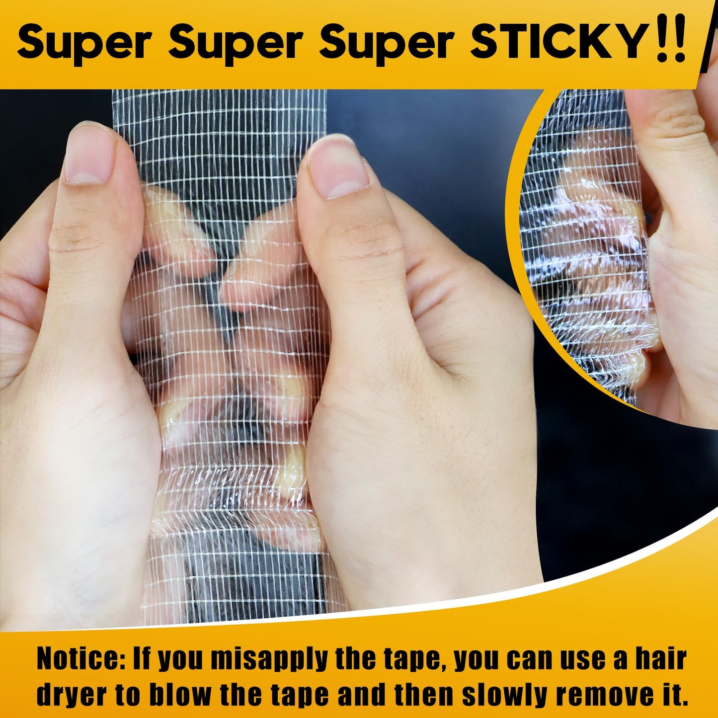 DualBond Max® - Double Sided Adhesive Mesh Tape 0.79 Inch x 66 Ft (20M)