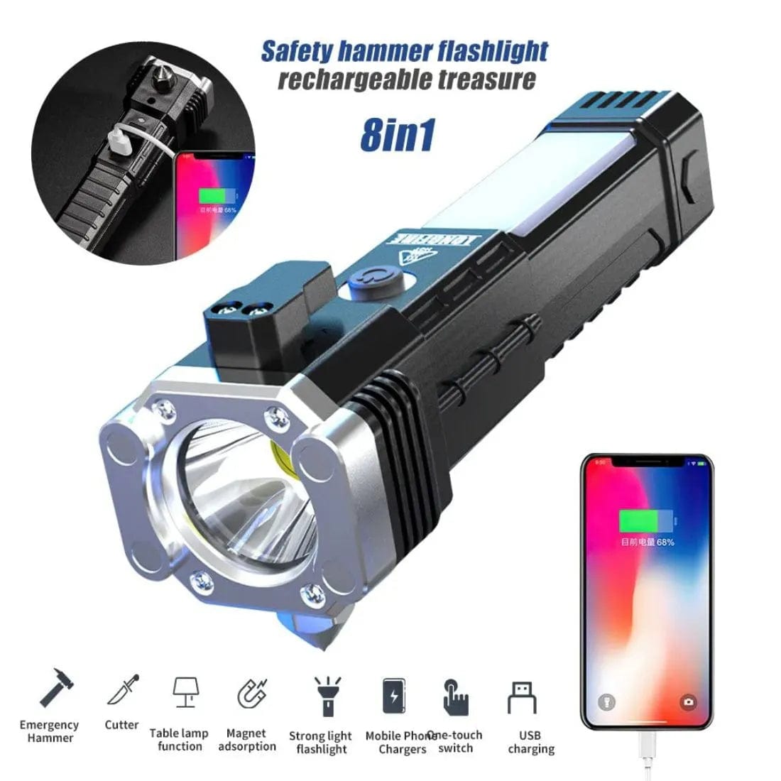 BrightBeam® - Intense Military Torch with Powerbank