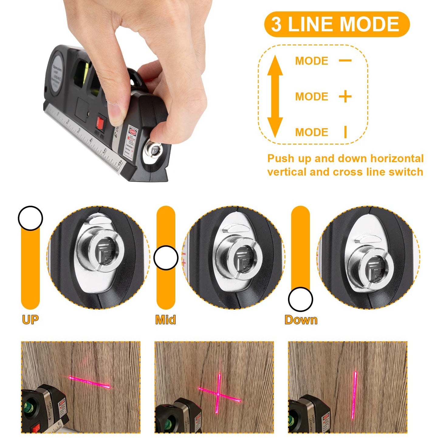 PointPro® - 4-in-1 Laser Precision Level with Tape & Distance Meter
