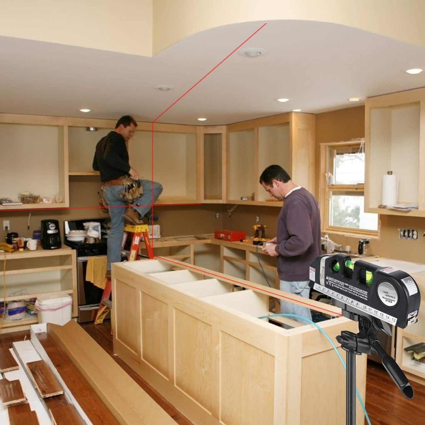 PointPro® - 4-in-1 Laser Precision Level with Tape & Distance Meter