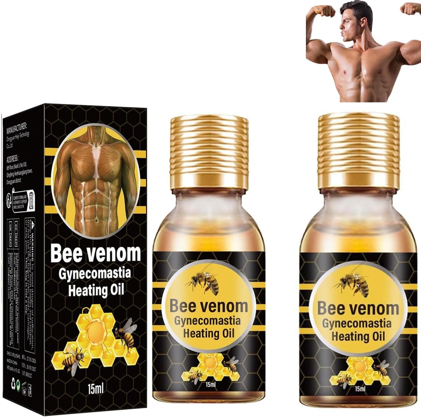 (BUY 1 GET 1 FREE) Chestoro® - Men Therm Bee Venom Gynecomastia Heating Oil