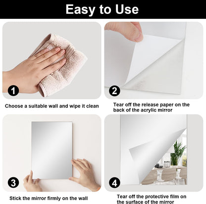 Luxora® - Combo of Oval Shape & Square Shape Mirror (Pack of 2)