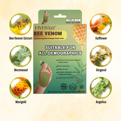 LymphTox Bee Venom Foot Patches (Set of 60 Patches)