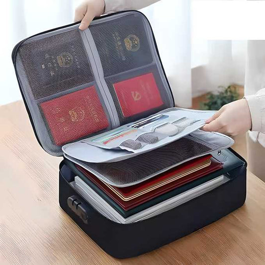 DocGuard Max 💼 Waterproof & Fireproof Organizer 📁 – For Travel, Office & Emergency Use