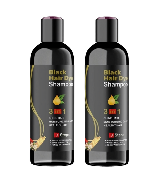 (BUY 1 GET 1 FREE) EverBlack® - 3 in 1 Natural Black Hair Dye Shampoo