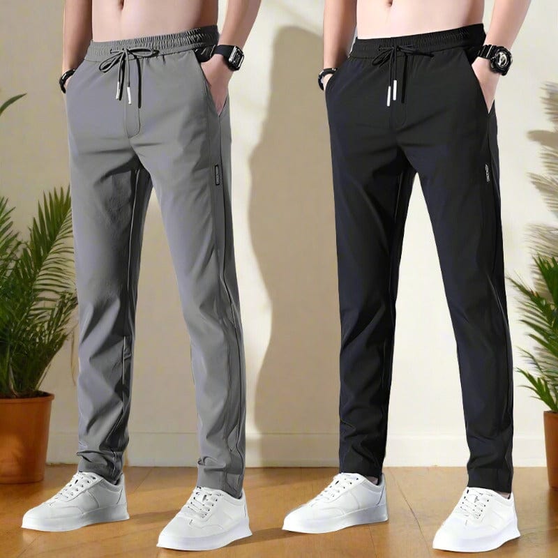 Premium Men's High Stretch Skinny Lycra Pants (Black + Grey) (Buy 1 Get 1 Free)