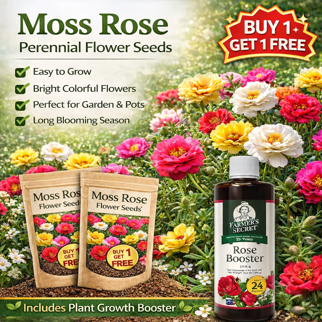 (BUY 1 GET 1 FREE) MossRose® - Perennial Flower Seeds With Plant Growth Supplement
